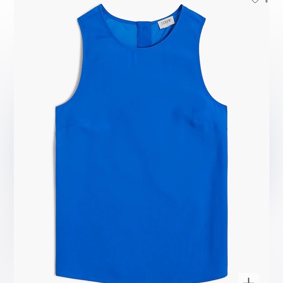NWT J Crew Factory Button Back Sleeveless Shell, Size XXL, Blue, Gorgeous Drape - Picture 2 of 6